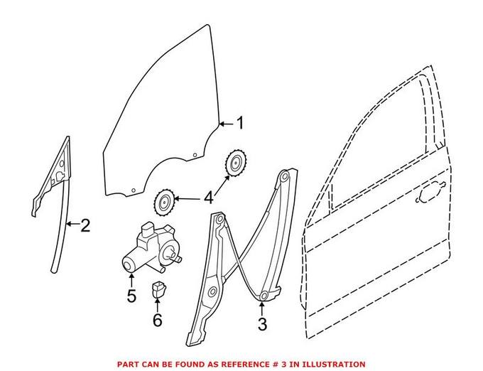 BMW Window Regulator - Front Driver Side 51357339591